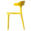 Fabulaxe Modern Plastic Outdoor Dining Chair with Open U Shaped Back, Yellow, PK 2 QI004228.YL.2